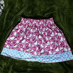 Hand Sewn duel layer kawaii hello Kitty skirt